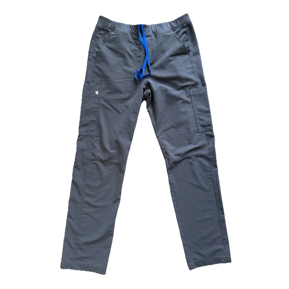 FIGS Axim Technical Collection Scrub Pants Mens Large Gray Cargo Stretch Medical